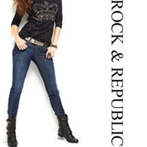 Rock & Republic Dark Blue Wash High Rise Jeans